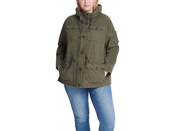 Levis Womens Cotton Hooded Field Jacket (S)