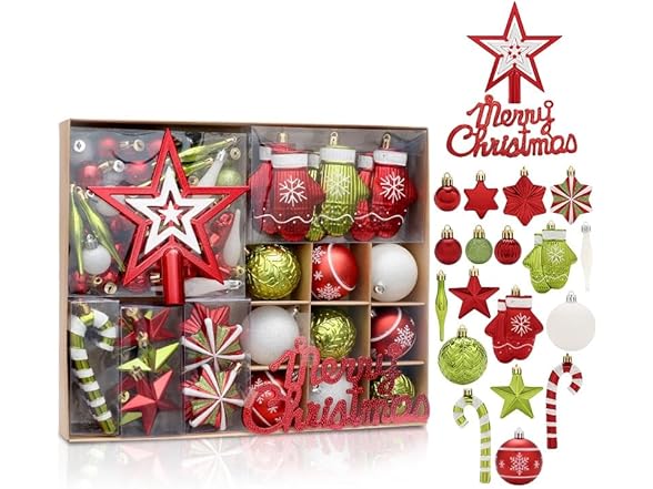 70 Ct Christmas Ball Ornaments