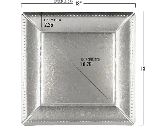 Kaya Luxurious Silver Square Edge Beaded