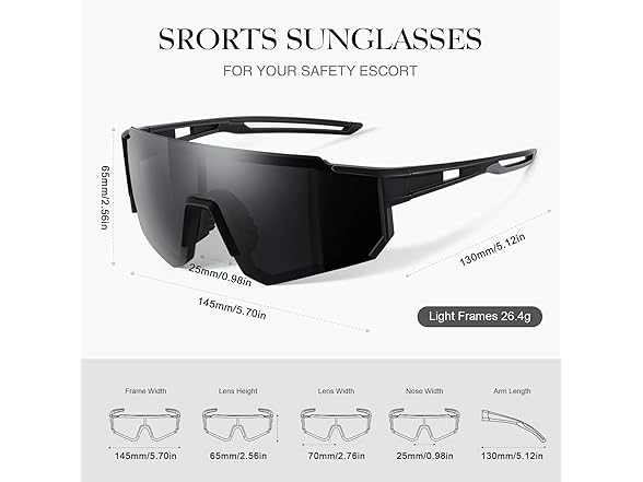 gesruny Polarized Sport Sunglasses Unisex