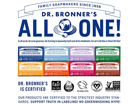 Dr. Bronner’s Pure-Castile Bar Soap