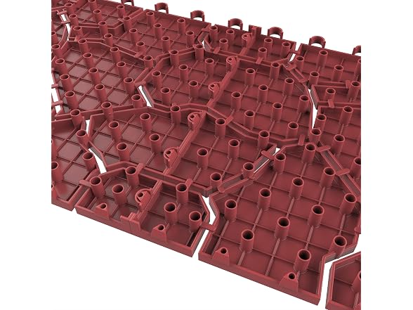 Pure Garden Deck Tiles 6-Pack Brick Red