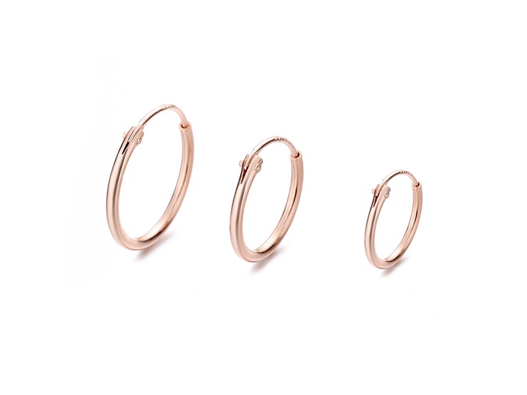 18K rose Gold Plated 3 Pair Studs