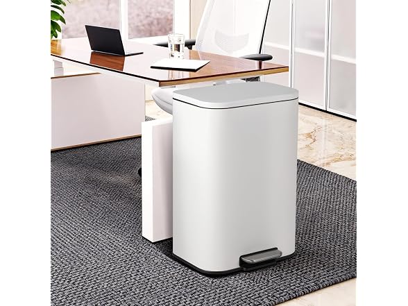 13.2 Gallon / 50 LTrash Can, Stainless Steel Step-on Garbage Can