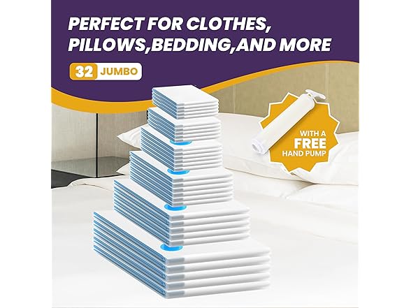 YSSOA Vacuum Storage Bags, 32Pk Combo