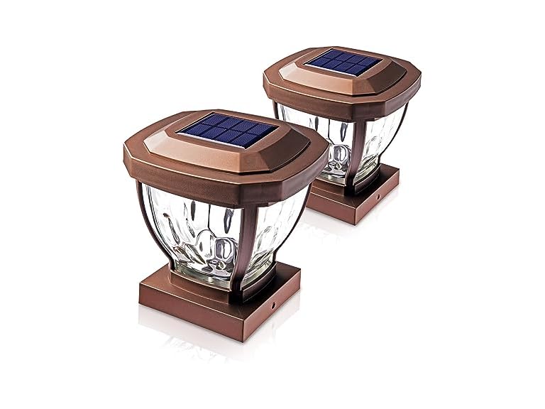 Home Zone Security ELI1403V 2PK Solar Post Cap Light