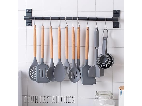 Country Kitchen Non Stick Silicone Utensil Set 