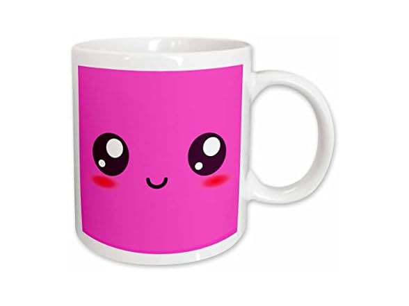 3dRose Hot Pink Cute smiling Square Mug