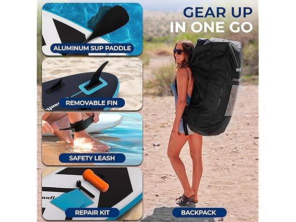 SereneLife 11’ Inflatable SUP Stand-Up Paddle Board