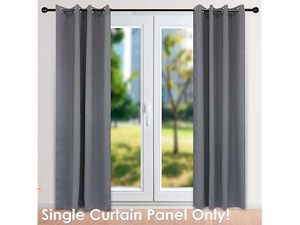 Sunnydaze Decor Blackout Panel, 52x108, Grey