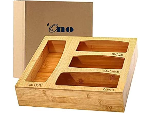 ono Ziplock Bag Organizer Bamboo