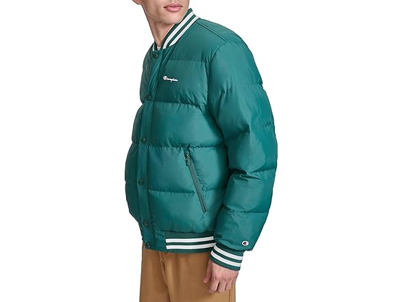 Champion Men Varsity Bomber Puffer Jacket