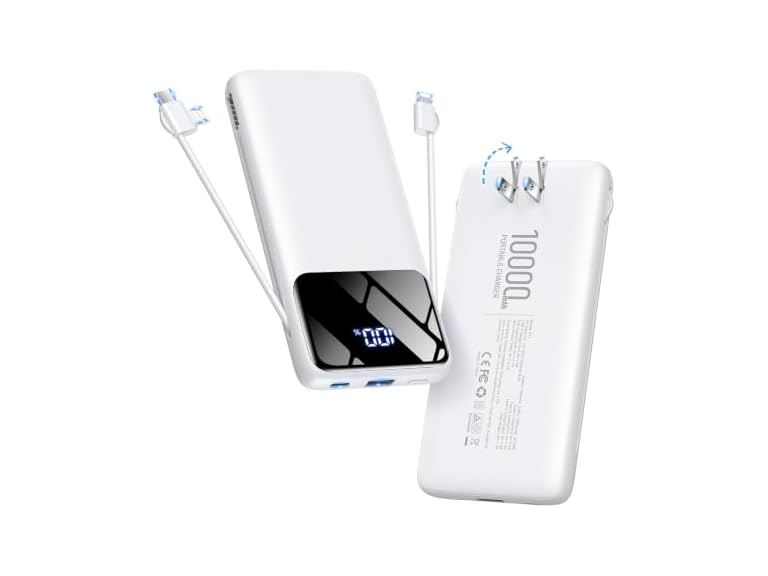 Zmmyuluo 10000mAh Power Bank w/Cables