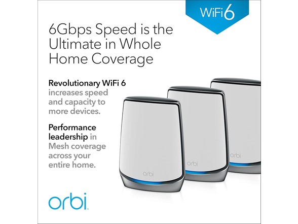 NETGEAR Orbi AX6000 Tri-Band Mesh, 3-Pack