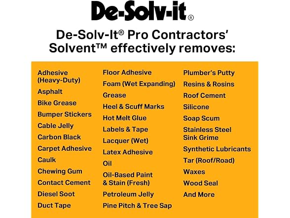 Orange Sol De Solv It Pro Adhesive Remover 12oz
