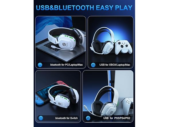 Skapendy 2-4GHz Wireless Gaming Headset