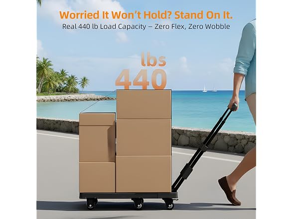 Folding Hand Truck Dolly 6-Wheel 440lbs