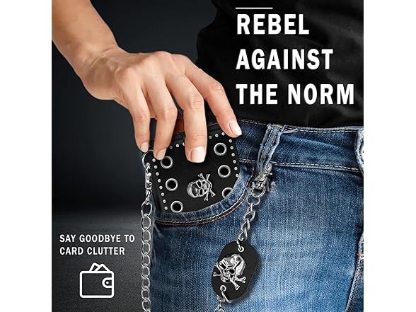 Girinme Skull Gothic Chain Wallet