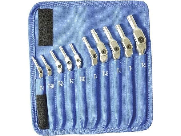 Bondus 00022 Set 10 Chrome Torx Hex Pro Wrench T15-T55