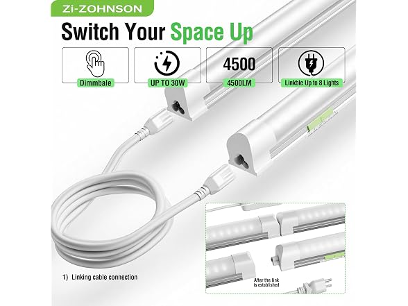 Zi-ZOHNSON Dimmable LED Shop Lights 4FT
