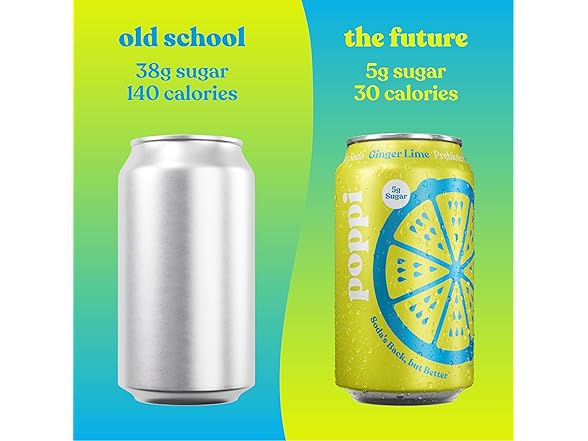 Poppi Sparkling Prebiotic Soda Beverage, Ginger Lime