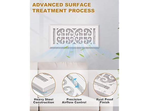 VE NI SCC Decorative White Floor Vent Covers