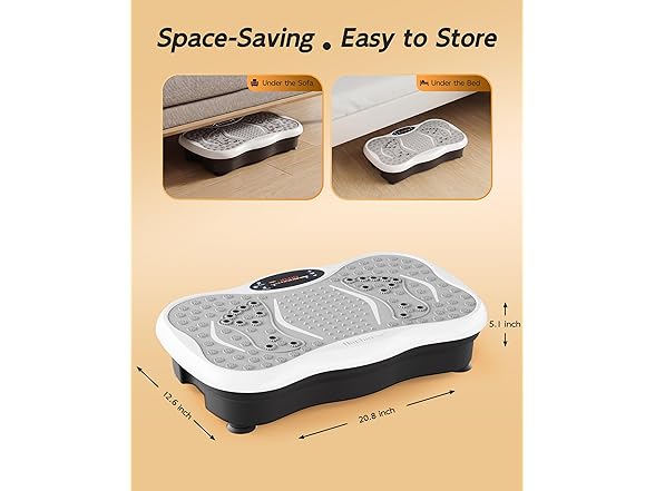 Vibration Plate Exercise Machine, 200 Speeds Vibrating Plate for Lymphatic Drainage, Vibrating Shaking Full Body Shaker Workout, Vibration Fitness Platform for Weight Loss, for Home, LightGray (Open Box)