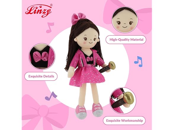Linzy 15" Superstar Pinky Rag Doll