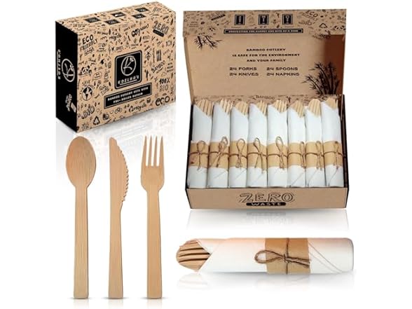 KOELHO'S Bamboo Cutlery Set 24