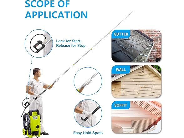 EXTRAFEIN 24FT Pressure Washer Wand