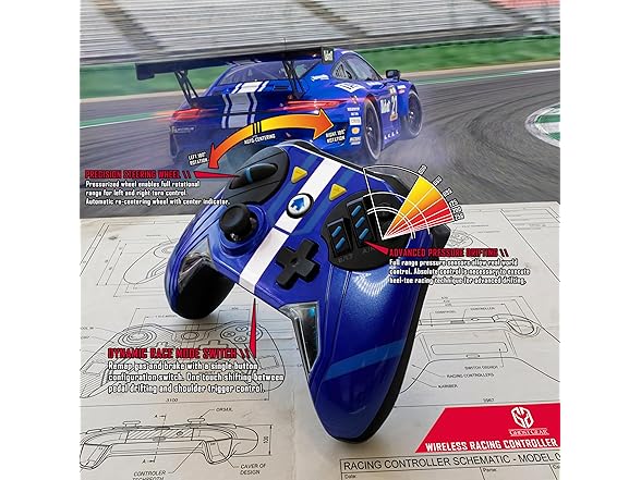 GHOST GEAR Wireless Racing Controller (Red/Blue)