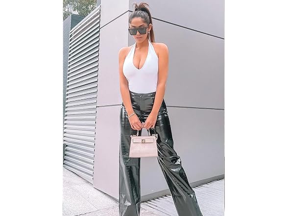F2clo Women (XL) Sexy Halter V Neck Tops Jumpsuits