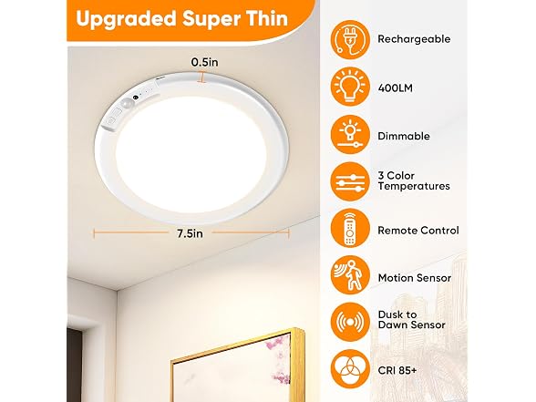 Bairth Motion Sensor Ceiling Light - Gallery 2