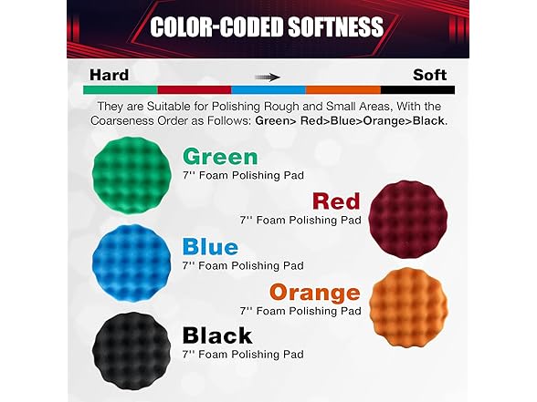 7PCS 7” Buffing and Polishing Pad Kit