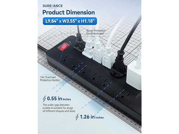 Surge Protector Power Strip | 12 Outlets