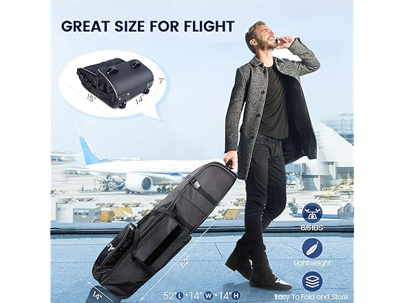 LTY Padded Golf Bags Airlines with Wheels