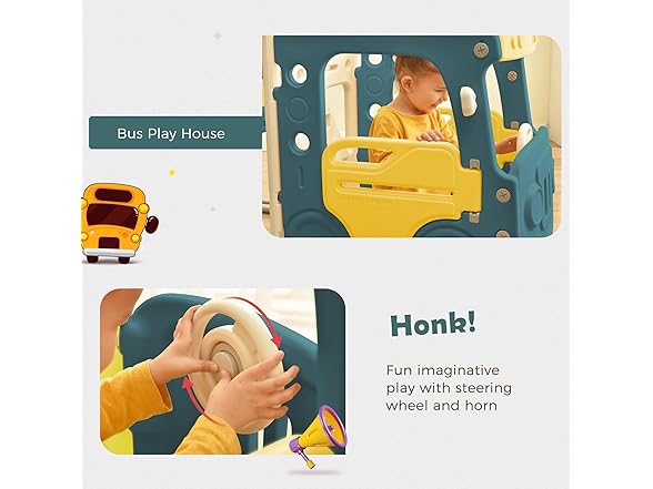 SPOFLYINN Toddler Slide Swing Set