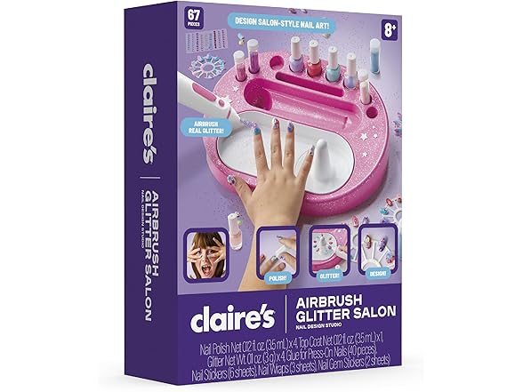Claire's Claire's Kids Nail Art Kit, 67-Piece Air
