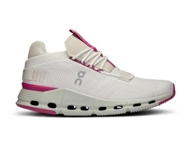 On Running Cloudnova Women's Shoes Undyed-White/Carnation Size 5