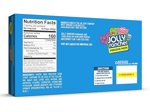 Jolly Rancher Freezer Bars 10ct