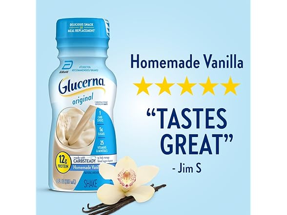 Glucerna Diabetes Shake, Vanilla 6 Pack