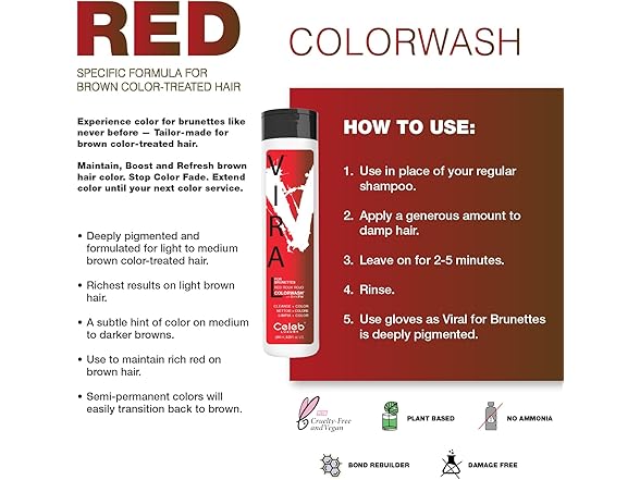 Celeb Luxury Viral Red for Brunettes Colorwash, 8.25 oz