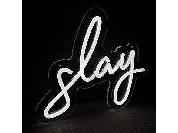 White Slay Neon Sign for Wall Décor