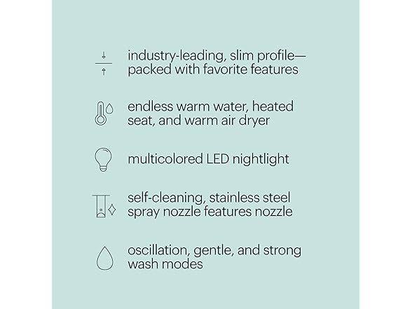 Brondell Thinline T44-EW Swash Electric Bidet