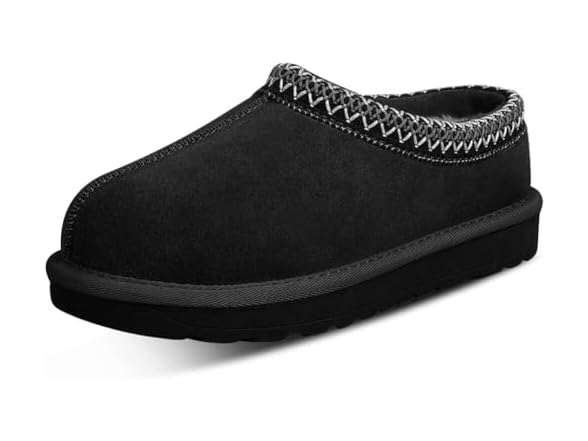 Platform Mini Boot Slippers, Black 12.5
