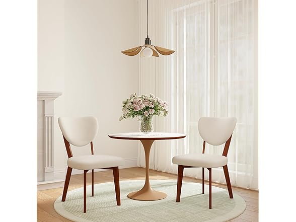 Wooden Dining Chairs Set of 4, Modern Fabric Upholstered Dining Room Chair Kitchen Chairs, Farmhouse Dinner Chair for Kitchen Dining Room (Open Box)
