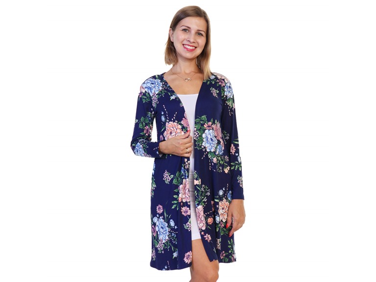 Angelina PJ69_PEONY_1_S Small Angelina Brushed Microfiber Long Sleeve Cardigan Peony