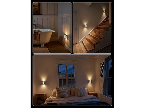 Brightown 2 Pack White Night Lights Plug Soft White