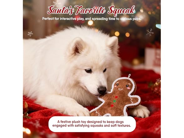 Bow Wow Pet Holiday Plush Gingerbread Man