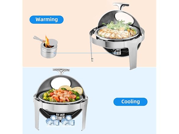 PrecisionAuto Large Capacity Food Warmer Chafing Dish Set – 6.8 Qt 
